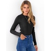 image:imageANRABESS Womens Long Sleeve Slim Fit Crewneck Lightweight Sweaters 2026 Fall Winter Basic Fitted Rib Knit Pullover TopsBlack