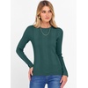 image:imageANRABESS Womens Long Sleeve Slim Fit Crewneck Lightweight Sweaters 2026 Fall Winter Basic Fitted Rib Knit Pullover TopsDark Green