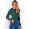 image:imageANRABESS Womens Long Sleeve Slim Fit Crewneck Lightweight Sweaters 2026 Fall Winter Basic Fitted Rib Knit Pullover TopsDark Green