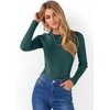image:imageANRABESS Womens Long Sleeve Slim Fit Crewneck Lightweight Sweaters 2026 Fall Winter Basic Fitted Rib Knit Pullover TopsDark Green