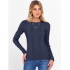 image:imageANRABESS Womens Long Sleeve Slim Fit Crewneck Lightweight Sweaters 2026 Fall Winter Basic Fitted Rib Knit Pullover TopsNavy Blue