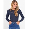 image:imageANRABESS Womens Long Sleeve Slim Fit Crewneck Lightweight Sweaters 2026 Fall Winter Basic Fitted Rib Knit Pullover TopsNavy Blue