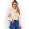 image:imageANRABESS Womens Long Sleeve Slim Fit Crewneck Lightweight Sweaters 2026 Fall Winter Basic Fitted Rib Knit Pullover TopsParchment