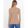image:imageANRABESS Womens Long Sleeve Slim Fit Crewneck Lightweight Sweaters 2026 Fall Winter Basic Fitted Rib Knit Pullover TopsPeach Brown