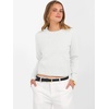 image:imageANRABESS Womens Long Sleeve Sweaters Cropped Crew Neck Business Casual Light Weight Sweater Tops Fall Fashion ClothesWhite