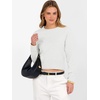 image:imageANRABESS Womens Long Sleeve Sweaters Cropped Crew Neck Business Casual Light Weight Sweater Tops Fall Fashion ClothesWhite