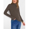 image:imageANRABESS Womens Long Sleeve Turtleneck Shirts Casual Ribbed Basic Tee Slim Soft Thermal Tops 2026 Fall Going Out ClothesBrown