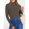 image:imageANRABESS Womens Long Sleeve Turtleneck Shirts Casual Ribbed Basic Tee Slim Soft Thermal Tops 2026 Fall Going Out ClothesBrown