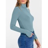 image:imageANRABESS Womens Long Sleeve Turtleneck Shirts Casual Ribbed Basic Tee Slim Soft Thermal Tops 2026 Fall Going Out ClothesGrey Blue
