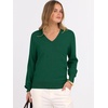 image:imageANRABESS Womens Long Sleeve V Neck Basic Sweaters  Classic Pullover TopsSoft LooseBusiness Casual WorkTravel VacationAll Day WearFall Spring OutfitsWinter Layer ClothingDark Forest Green