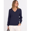 image:imageANRABESS Womens Long Sleeve V Neck Basic Sweaters  Classic Pullover TopsSoft LooseBusiness Casual WorkTravel VacationAll Day WearFall Spring OutfitsWinter Layer ClothingNavy Blue
