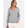 image:imageANRABESS Womens Long Sleeve V Neck Basic Sweaters  Classic Pullover TopsSoft LooseBusiness Casual WorkTravel VacationAll Day WearFall Spring OutfitsWinter Layer ClothingLight Grey