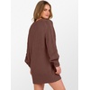 image:imageANRABESS Womens Long Sleeve V Neck Oversized Cable Knit Mini Sweater Dresses 2026 Winter Fall Trendy Pullover Tunic OutfitsBrown