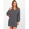 image:imageANRABESS Womens Long Sleeve V Neck Oversized Cable Knit Mini Sweater Dresses 2026 Winter Fall Trendy Pullover Tunic OutfitsDeep Grey