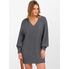 image:imageANRABESS Womens Long Sleeve V Neck Oversized Cable Knit Mini Sweater Dresses 2026 Winter Fall Trendy Pullover Tunic OutfitsDeep Grey