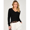 image:imageANRABESS Womens Long Sleeve V Neck Ribbed Sweaters Shirts  Slim Fit Tops Lightweight Soft Knit Pullover Business Casual Outfits Work Office AllDay Wear Fall Winter Layer ClothingBlack