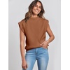 image:imageANRABESS Womens Mock Neck Sleeveless Sweater Vest Casual Cap Sleeve Knit Pullover Tank Tops 2026 Fall ClothesCaramel Orange