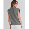 image:imageANRABESS Womens Mock Neck Sleeveless Sweater Vest Casual Cap Sleeve Knit Pullover Tank Tops 2026 Fall ClothesGray Green