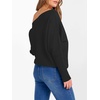 image:imageANRABESS Womens Off Shoulder Sweaters 2026 Fall Long Batwing Sleeve Loose Fit Knit Tops Casual Pullovers JumpersBlack