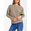 image:imageANRABESS Womens Off Shoulder Sweaters 2026 Fall Long Batwing Sleeve Loose Fit Knit Tops Casual Pullovers JumpersBright Tan