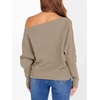 image:imageANRABESS Womens Off Shoulder Sweaters 2026 Fall Long Batwing Sleeve Loose Fit Knit Tops Casual Pullovers JumpersBright Tan