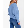 image:imageANRABESS Womens Off Shoulder Sweaters 2026 Fall Long Batwing Sleeve Loose Fit Knit Tops Casual Pullovers JumpersSky