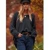 image:imageANRABESS Womens Oversized Casual Loose Slouchy Scoop V Neck Batwing Long Sleeve Knit 2026 Fall Pullover SweatersBlack