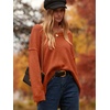 image:imageANRABESS Womens Oversized Casual Loose Slouchy Scoop V Neck Batwing Long Sleeve Knit 2026 Fall Pullover SweatersBrick