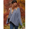 image:imageANRABESS Womens Oversized Casual Loose Slouchy Scoop V Neck Batwing Long Sleeve Knit 2026 Fall Pullover SweatersGray