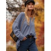 image:imageANRABESS Womens Oversized Casual Loose Slouchy Scoop V Neck Batwing Long Sleeve Knit 2026 Fall Pullover SweatersGray
