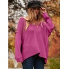 image:imageANRABESS Womens Oversized Casual Loose Slouchy Scoop V Neck Batwing Long Sleeve Knit 2026 Fall Pullover SweatersRose