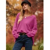 image:imageANRABESS Womens Oversized Casual Loose Slouchy Scoop V Neck Batwing Long Sleeve Knit 2026 Fall Pullover SweatersRose