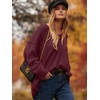 image:imageANRABESS Womens Oversized Casual Loose Slouchy Scoop V Neck Batwing Long Sleeve Knit 2026 Fall Pullover SweatersWine Red