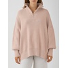 image:imageANRABESS Womens Oversized Fashion Long Sleeve Quarter Zip Baggy Loose Slouchy Sweater Pullover Tops 2026 Fall OutfitsPink