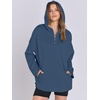 image:imageANRABESS Womens Oversized Hoodie Quarter Zip Sweatshirts 2026 Fall Winter Tunic Pullover Top Trendy Teen Girls Preppy ClothesBlue