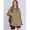 image:imageANRABESS Womens Oversized Hoodie Quarter Zip Sweatshirts 2026 Fall Winter Tunic Pullover Top Trendy Teen Girls Preppy ClothesDark Khaki