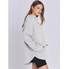 image:imageANRABESS Womens Oversized Hoodie Quarter Zip Sweatshirts 2026 Fall Winter Tunic Pullover Top Trendy Teen Girls Preppy ClothesLight Grey