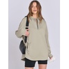 image:imageANRABESS Womens Oversized Hoodie Quarter Zip Sweatshirts 2026 Fall Winter Tunic Pullover Top Trendy Teen Girls Preppy ClothesLight Khaki