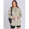 image:imageANRABESS Womens Oversized Hoodie Quarter Zip Sweatshirts 2026 Fall Winter Tunic Pullover Top Trendy Teen Girls Preppy ClothesLight Khaki