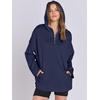 image:imageANRABESS Womens Oversized Hoodie Quarter Zip Sweatshirts 2026 Fall Winter Tunic Pullover Top Trendy Teen Girls Preppy ClothesNavy Blue
