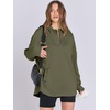 image:imageANRABESS Womens Oversized Hoodie Quarter Zip Sweatshirts 2026 Fall Winter Tunic Pullover Top Trendy Teen Girls Preppy ClothesOlive Green