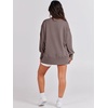image:imageANRABESS Womens Oversized Sweatshirts Crew Neck Long Sleeve Shirts Casual Loose Slit 2026 Fall Outfits Y2K Teen Girls ClothesBrown
