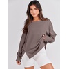 image:imageANRABESS Womens Oversized Sweatshirts Crew Neck Long Sleeve Shirts Casual Loose Slit 2026 Fall Outfits Y2K Teen Girls ClothesBrown