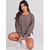 image:imageANRABESS Womens Oversized Sweatshirts Crew Neck Long Sleeve Shirts Casual Loose Slit 2026 Fall Outfits Y2K Teen Girls ClothesBrown