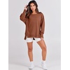 image:imageANRABESS Womens Oversized Sweatshirts Crew Neck Long Sleeve Shirts Casual Loose Slit 2026 Fall Outfits Y2K Teen Girls ClothesCaramel