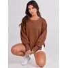 image:imageANRABESS Womens Oversized Sweatshirts Crew Neck Long Sleeve Shirts Casual Loose Slit 2026 Fall Outfits Y2K Teen Girls ClothesCaramel