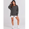 image:imageANRABESS Womens Oversized Sweatshirts Crew Neck Long Sleeve Shirts Casual Loose Slit 2026 Fall Outfits Y2K Teen Girls ClothesDeep Gray