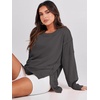 image:imageANRABESS Womens Oversized Sweatshirts Crew Neck Long Sleeve Shirts Casual Loose Slit 2026 Fall Outfits Y2K Teen Girls ClothesDeep Gray