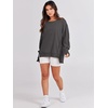 image:imageANRABESS Womens Oversized Sweatshirts Crew Neck Long Sleeve Shirts Casual Loose Slit 2026 Fall Outfits Y2K Teen Girls ClothesDeep Gray