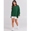 image:imageANRABESS Womens Oversized Sweatshirts Crew Neck Long Sleeve Shirts Casual Loose Slit 2026 Fall Outfits Y2K Teen Girls ClothesDeep Green